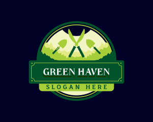 Hedge - Hedge Shears Shovel logo design