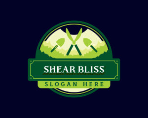 Hedge Shears Shovel logo design