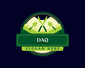 Backyard - Hedge Shears Shovel logo design