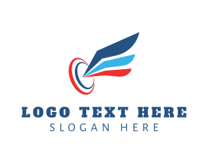 Airline - Target Feather Wings logo design