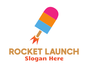 Ice Popsicle Rocket  logo design