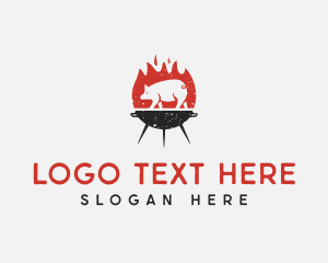 Barbecue - Roasted Pig Grill logo design