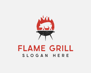 Grilling - Roasted Pig Grill logo design