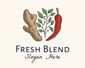 Ingredients - Ginger Leaf Spice logo design