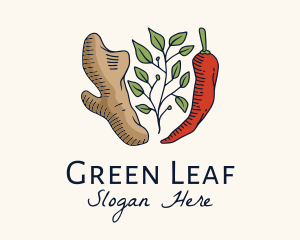 Ginger Leaf Spice logo design