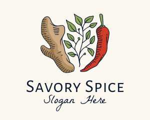 Condiments - Ginger Leaf Spice logo design