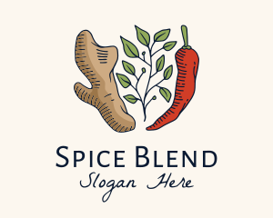 Seasoning - Ginger Leaf Spice logo design