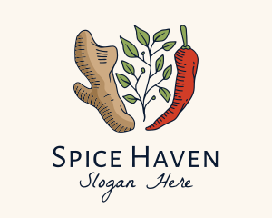 Ginger Leaf Spice logo design