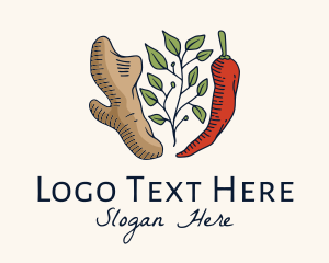 Thyme - Ginger Leaf Spice logo design
