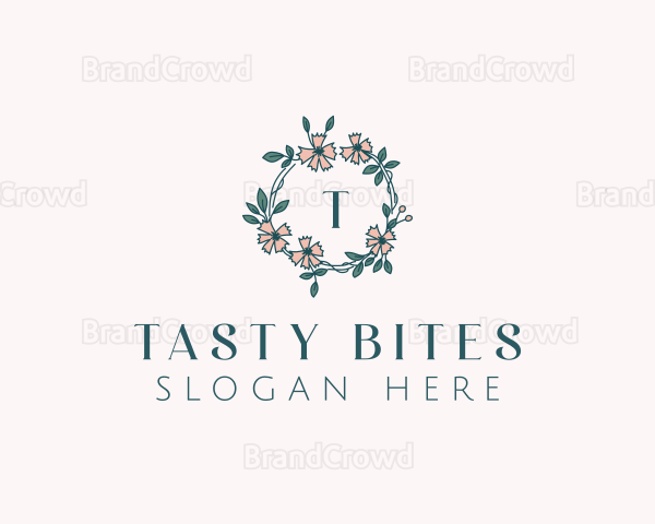 Floral Wedding Wreath Logo