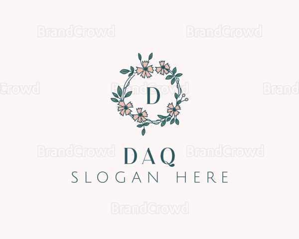 Floral Wedding Wreath Logo