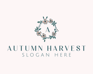 Floral Wedding Wreath logo design