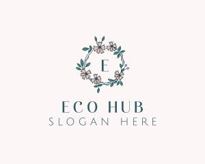 Floral Wedding Wreath logo design