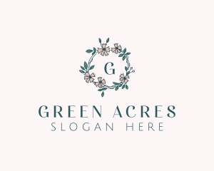 Agriculturist - Floral Wedding Wreath logo design