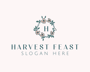 Floral Wedding Wreath logo design