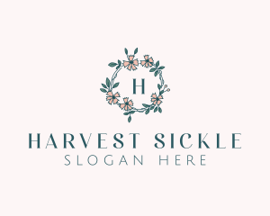 Floral Wedding Wreath logo design