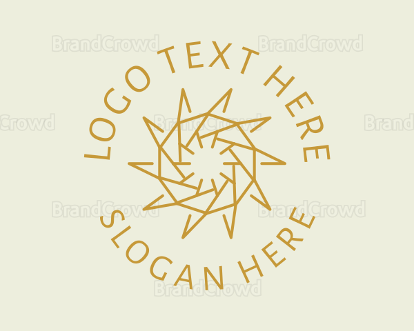 Geometric Sun Emblem Logo