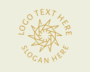 Shutter - Geometric Sun Emblem logo design