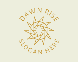 Geometric Sun Emblem logo design