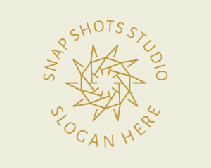 Camera Lens - Geometric Sun Emblem logo design