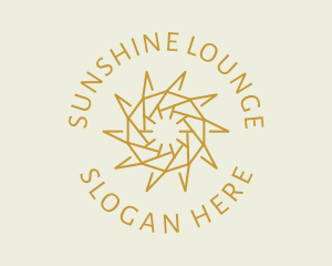 Geometric Sun Emblem logo design