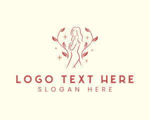 Leaf - Sexy Nude Female Body logo design