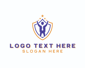 Teamwork - Leadership Human Shield logo design