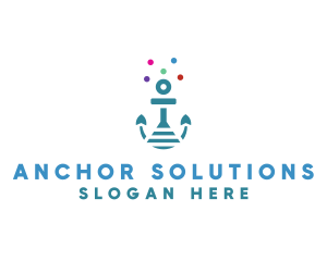 Anchor Research Flask logo design