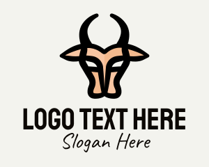 Mountain Goat - Wild Buffalo Horns logo design