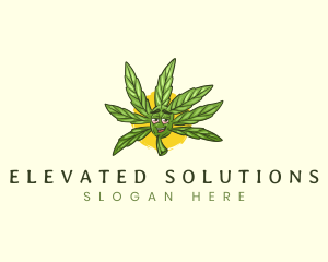 High - Cannabis Marijuana Leaf logo design