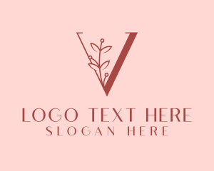 Flower - Makeup Salon Letter V logo design