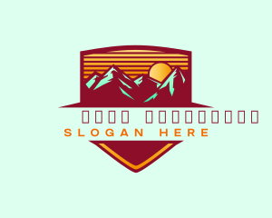 Camping - Mountain Peak Hiking logo design