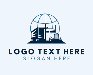Haulage - Global Logistics Truck logo design