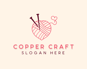 Yarn Knitting Crafts  logo design