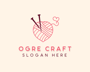 Yarn Knitting Crafts  logo design