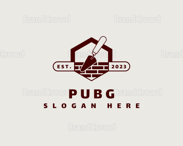 Brick Construction Trowel Logo