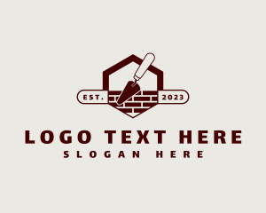 Trowel - Brick Construction Trowel logo design