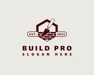 Brick Construction Trowel Logo