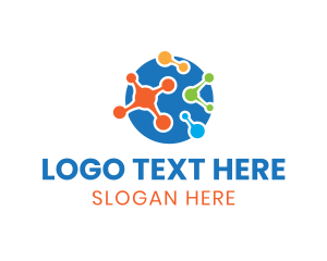 Bacteria - Multicolor Science Molecules logo design