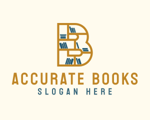 Bookkeeper - Bookshelf Letter B logo design