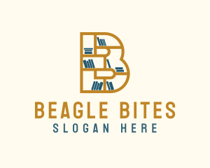 Bookshelf Letter B  logo design