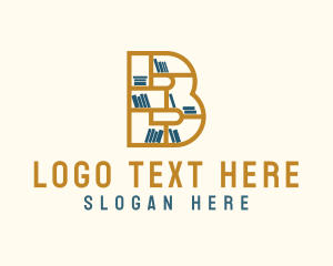 Reading - Bookshelf Letter B logo design