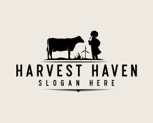 Dairy Cow Farmer logo design