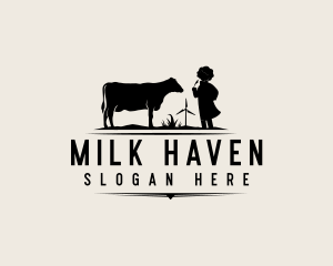 Dairy - Dairy Cow Farmer logo design