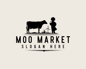 Dairy Cow Farmer logo design