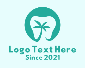 Toothbrush - Palm Tree Dental logo design