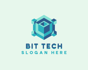 Isometric Cube Tech logo design