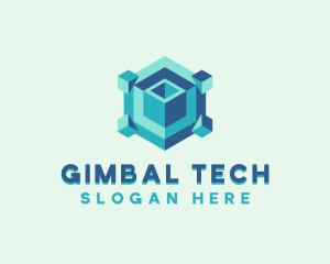 Isometric Cube Tech logo design