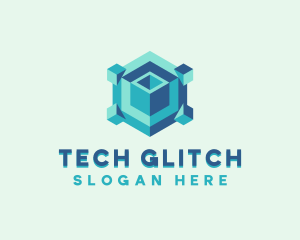 Isometric Cube Tech logo design