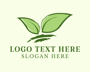 Vegan - Natural Wellness Tea Leaf logo design